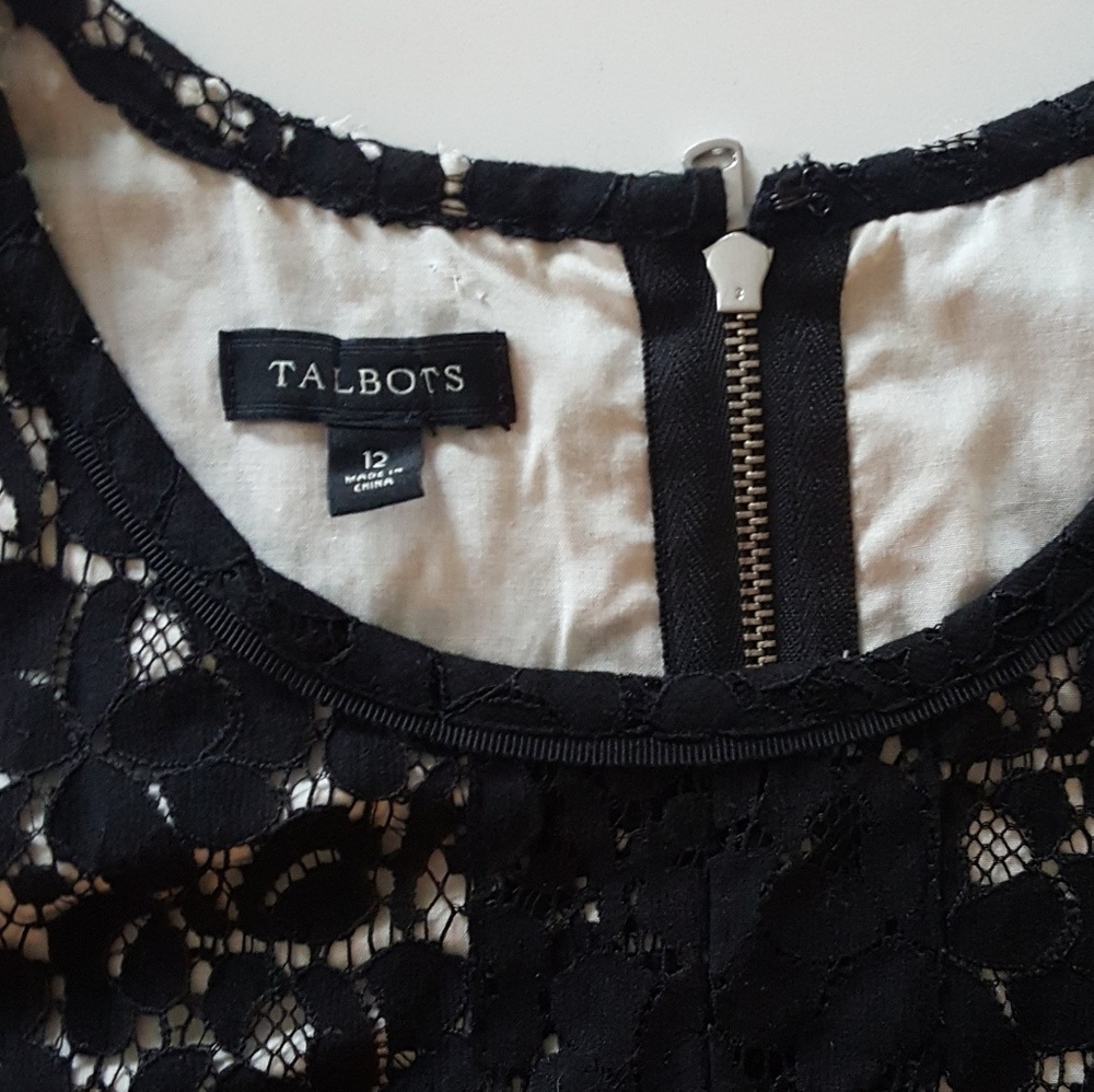 { Talbots } black lace midi dress sz 12 - Picture 2 of 6